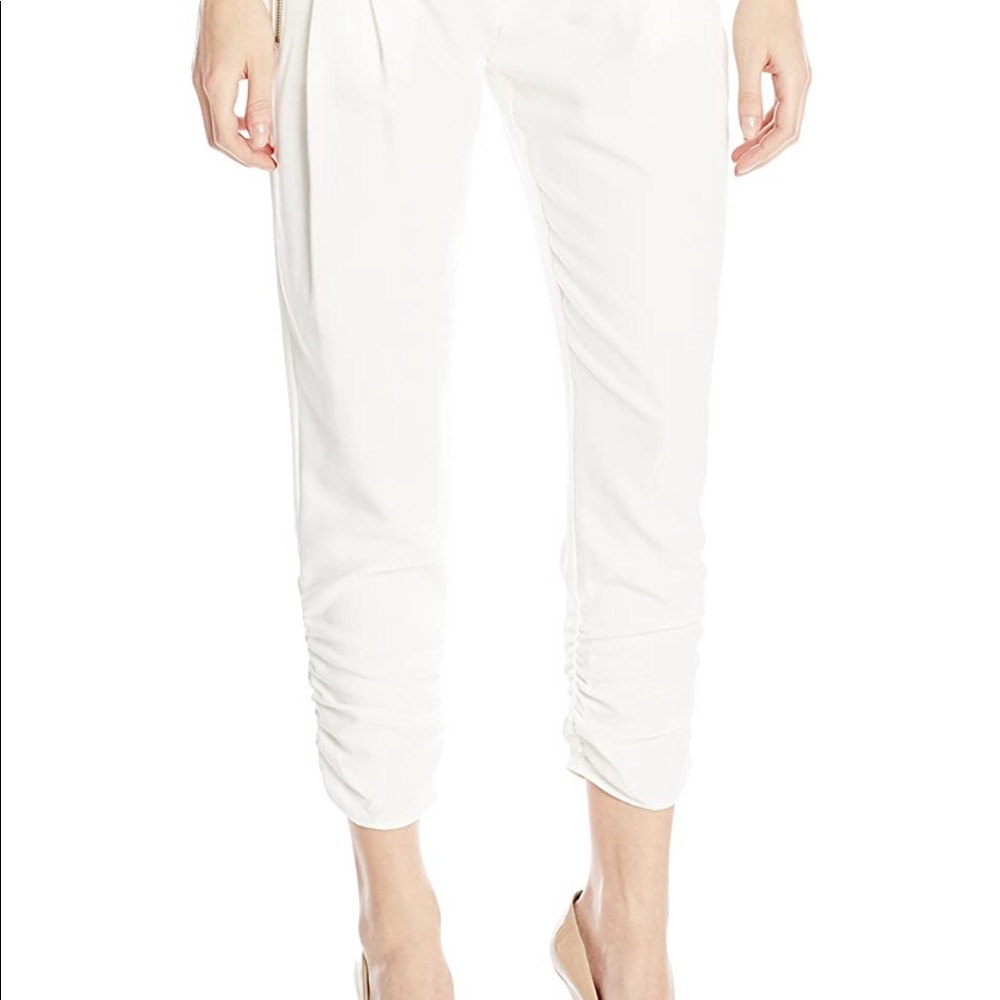 Parker Lindy Ruched pants in winter white/ivory
